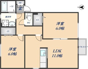 エーデルハイムAの物件間取画像